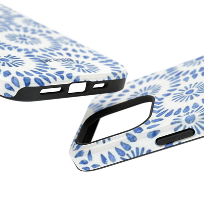Blue Floral Spiral Phone Case
