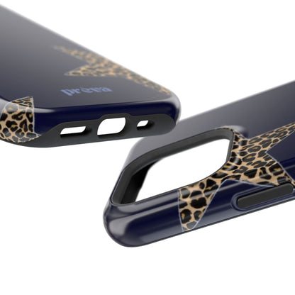 Navy Leopard Star Phone Case