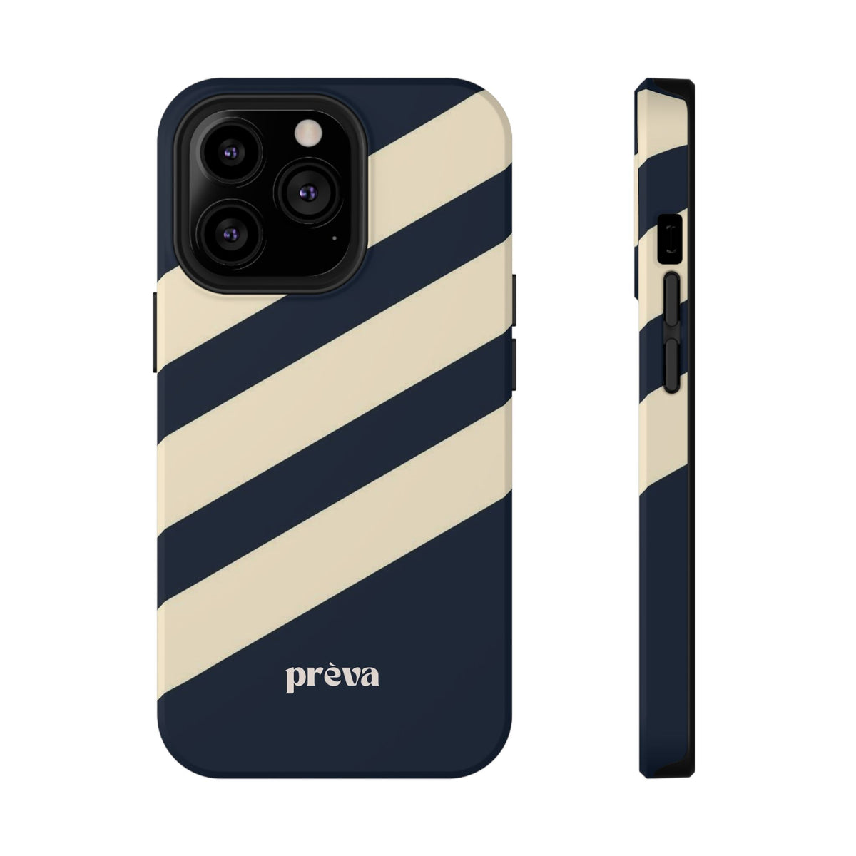 Striped Navy & Cream Phone Case