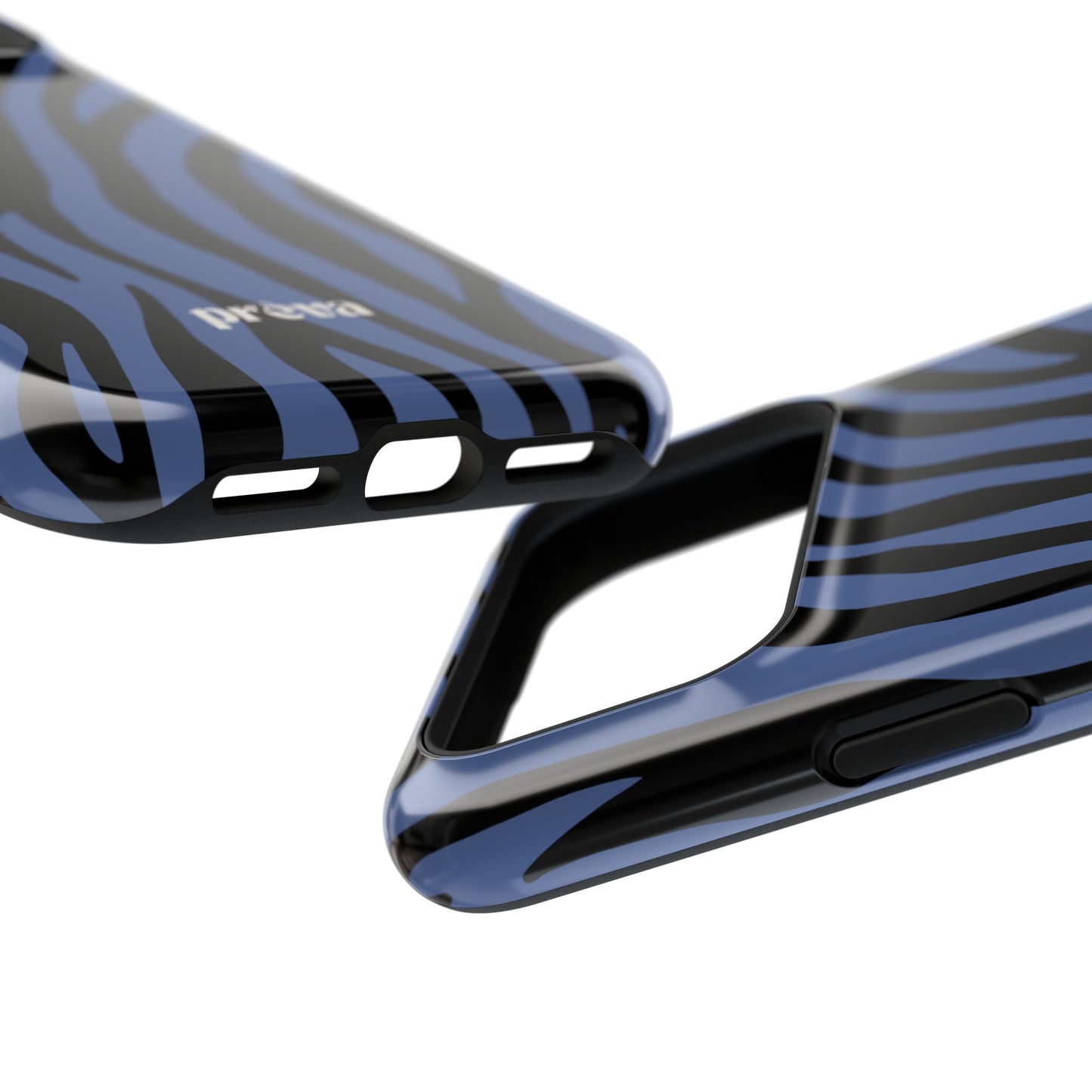 Blue & Black Zebra Stripe Phone Case