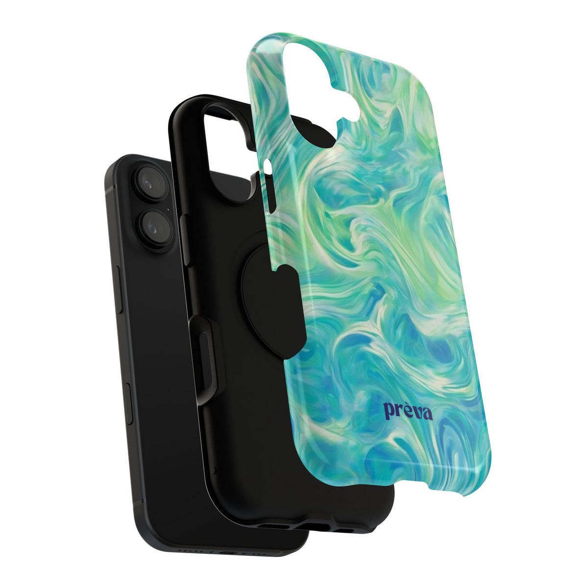 Impact-Resistant Phone Case — Teal Green Marble Swirl