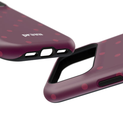Maroon Polka Dots Phone Case