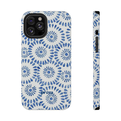 Blue Floral Spiral Phone Case