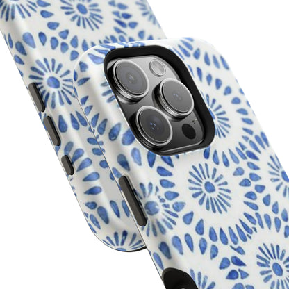 Blue Floral Spiral Phone Case
