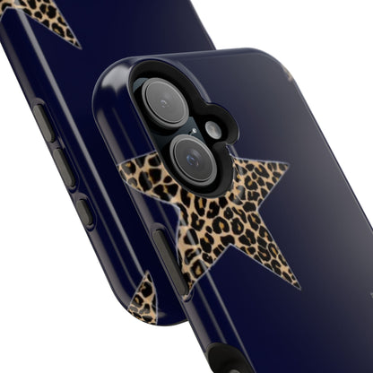 Navy Leopard Star Phone Case