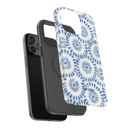 Blue Floral Spiral Phone Case