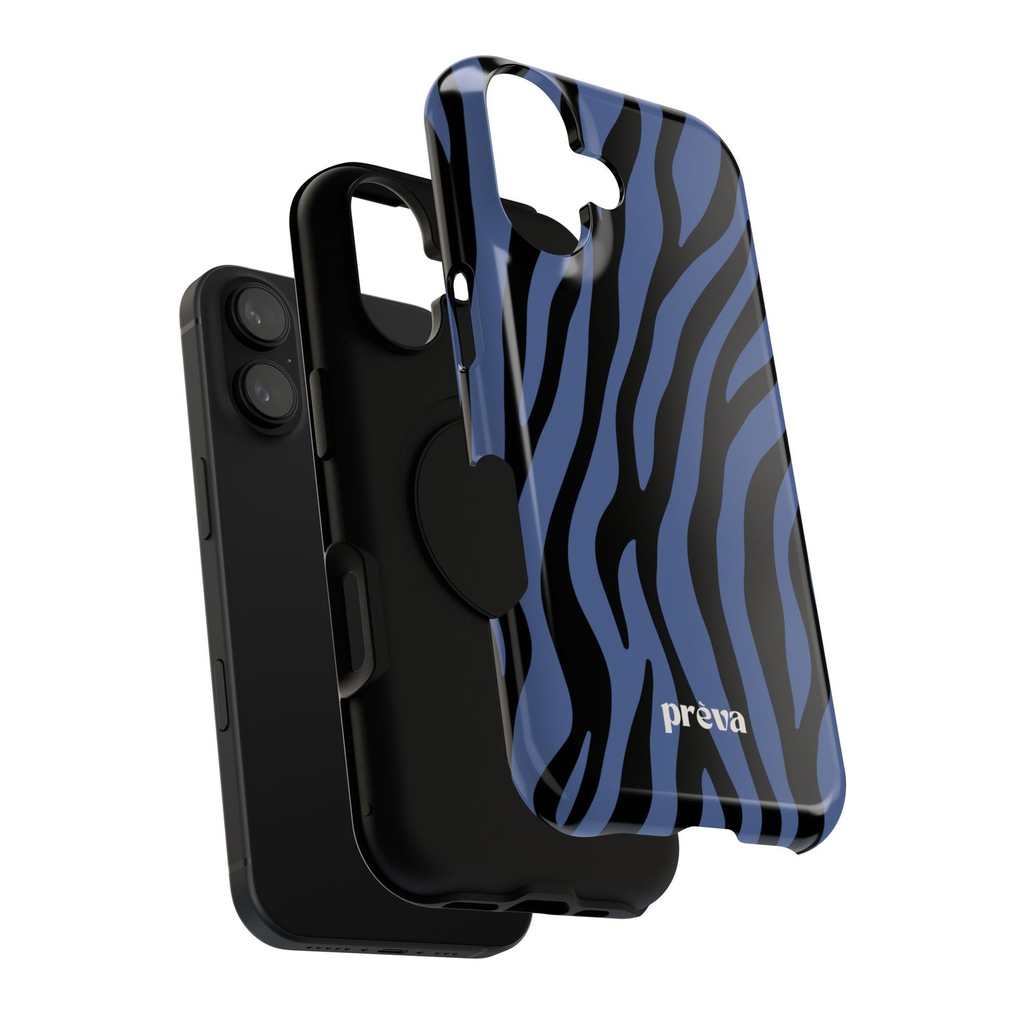 Blue & Black Zebra Stripe Phone Case