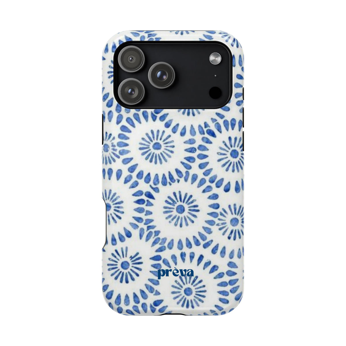 Blue Floral Spiral Phone Case