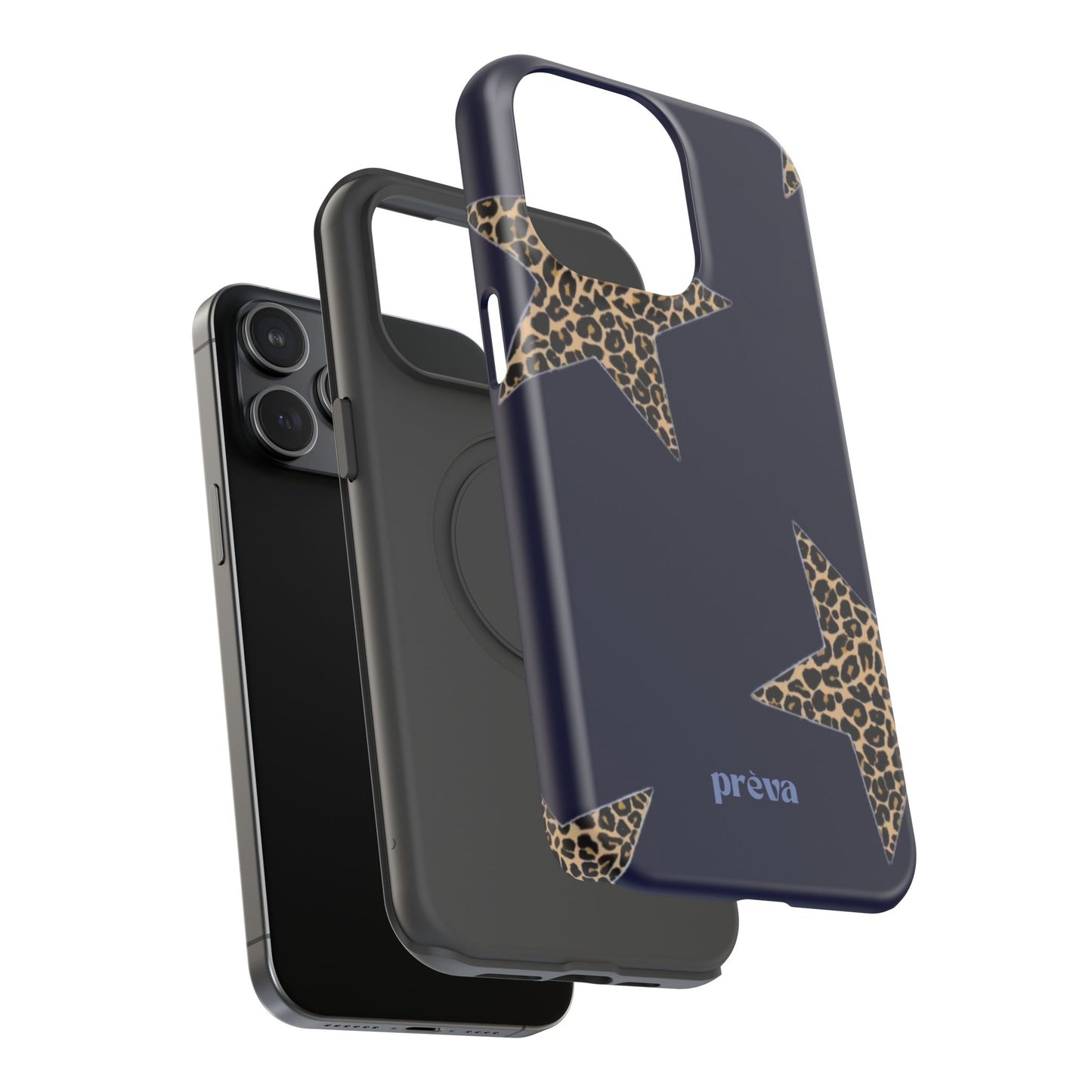 Navy Leopard Star Phone Case