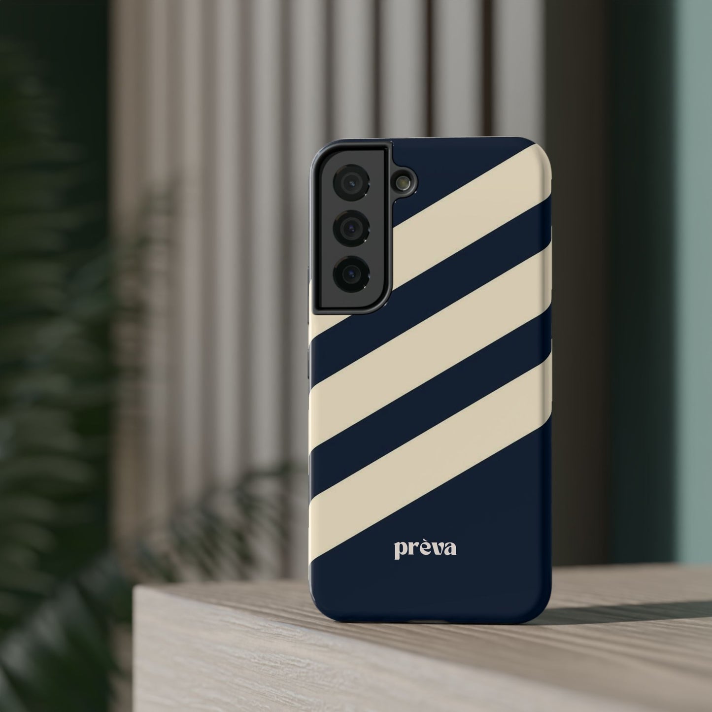 Striped Navy & Cream Phone Case
