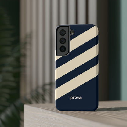 Striped Navy & Cream Phone Case