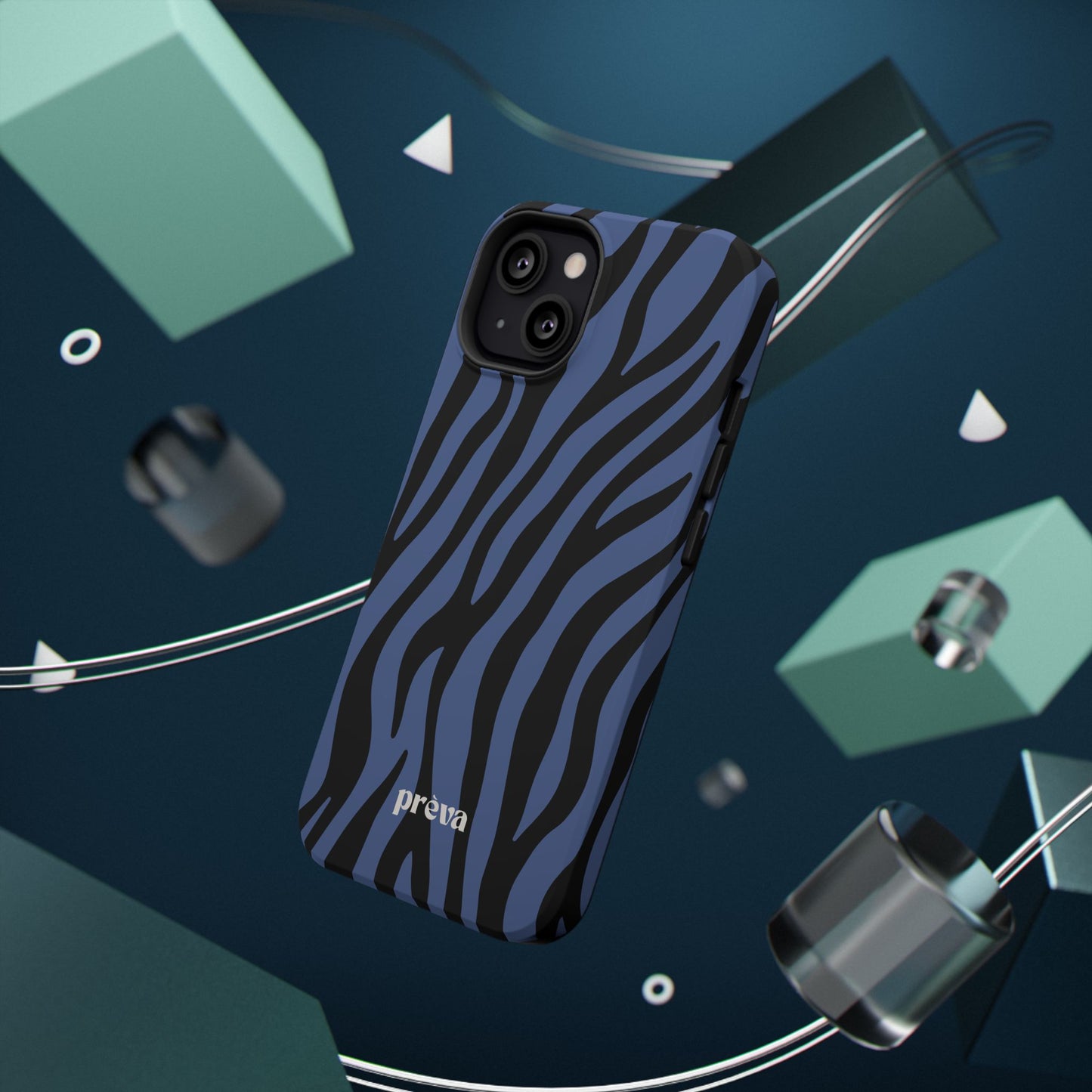 Blue & Black Zebra Stripe Phone Case