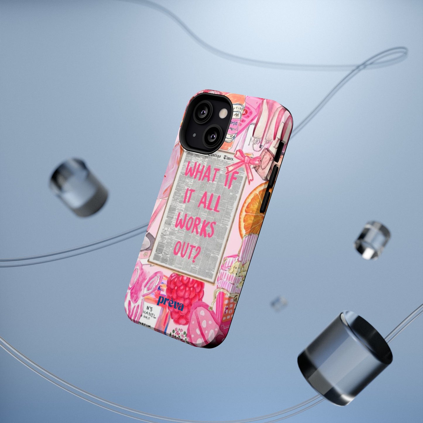 Pink "What If It All Works Out?" Collage Phone Case