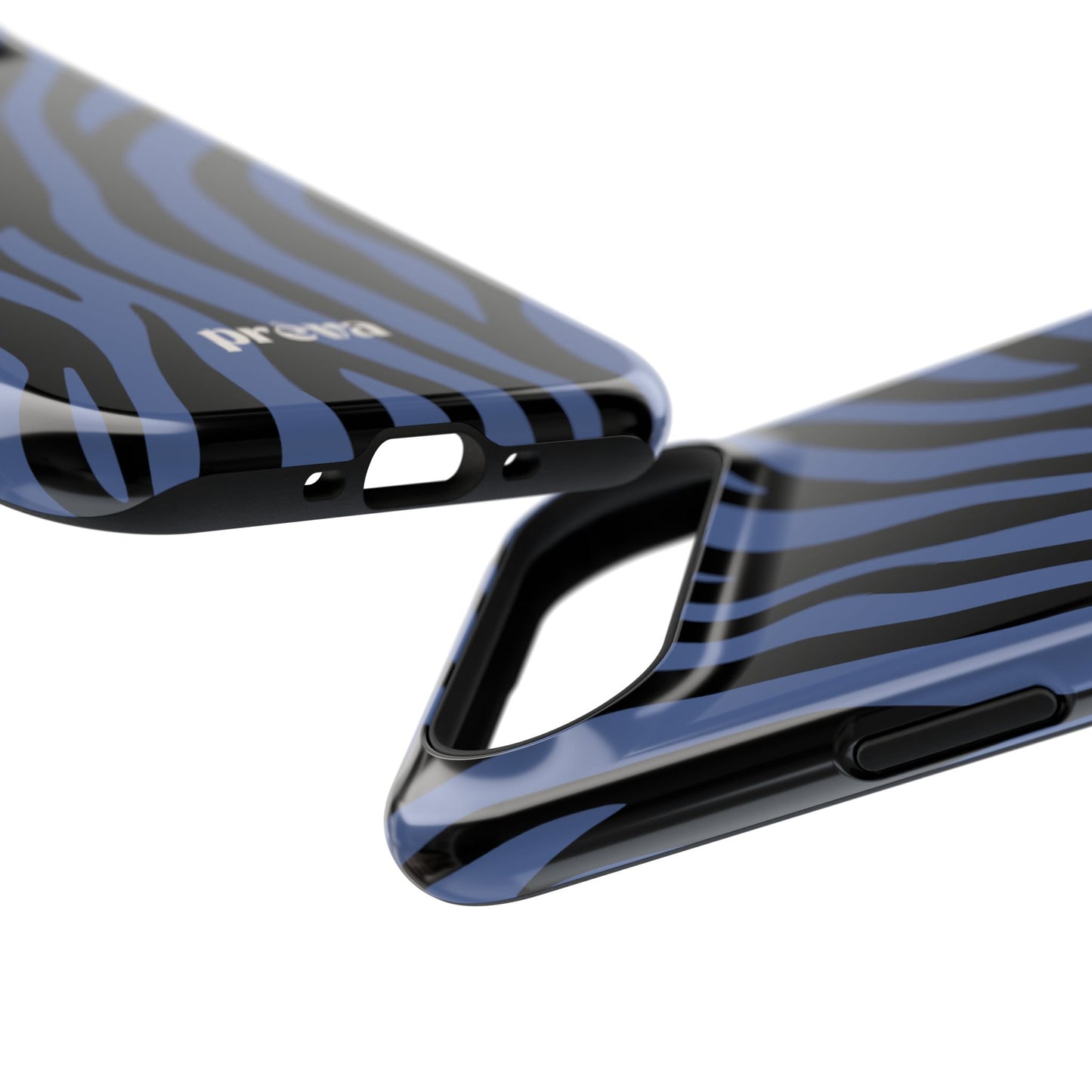 Blue & Black Zebra Stripe Phone Case