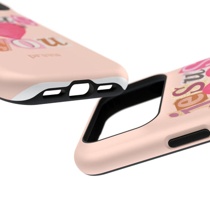 Pink Jesus Loves You Phone Case