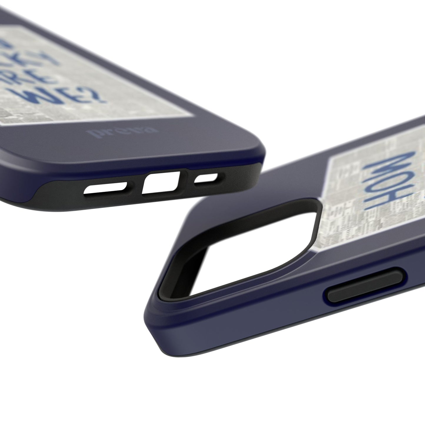 Navy How Lucky Are We Phone Case