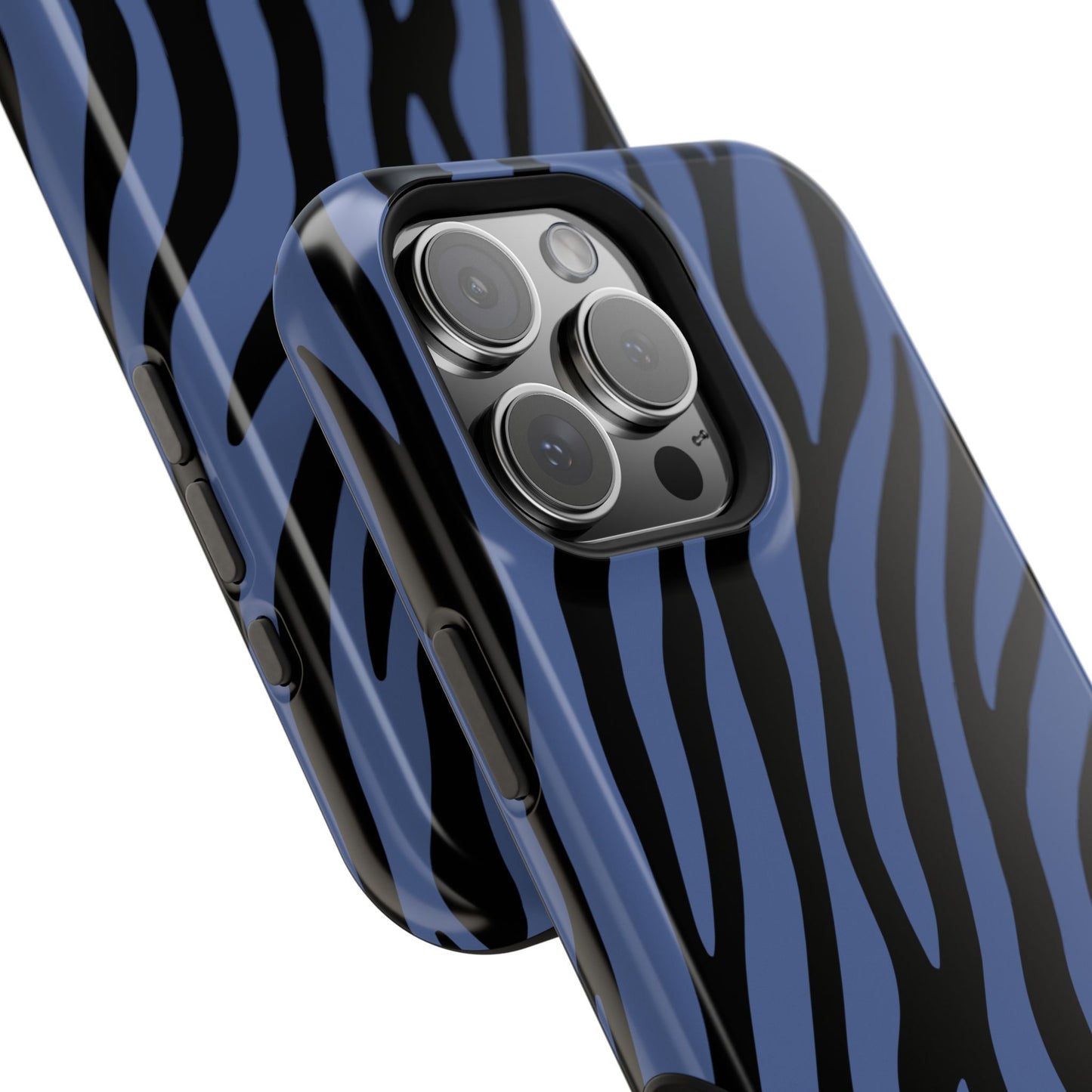 Blue & Black Zebra Stripe Phone Case