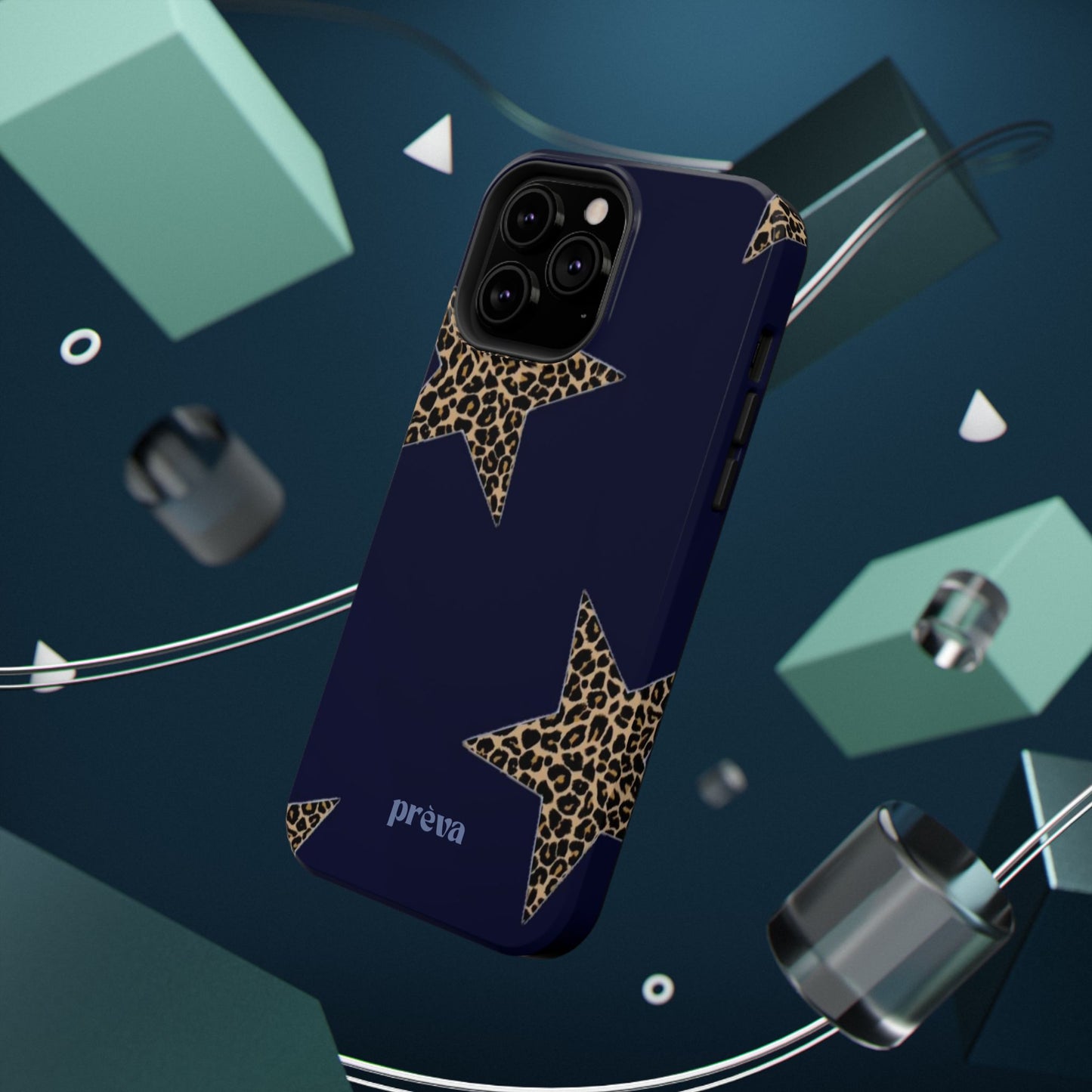 Navy Leopard Star Phone Case