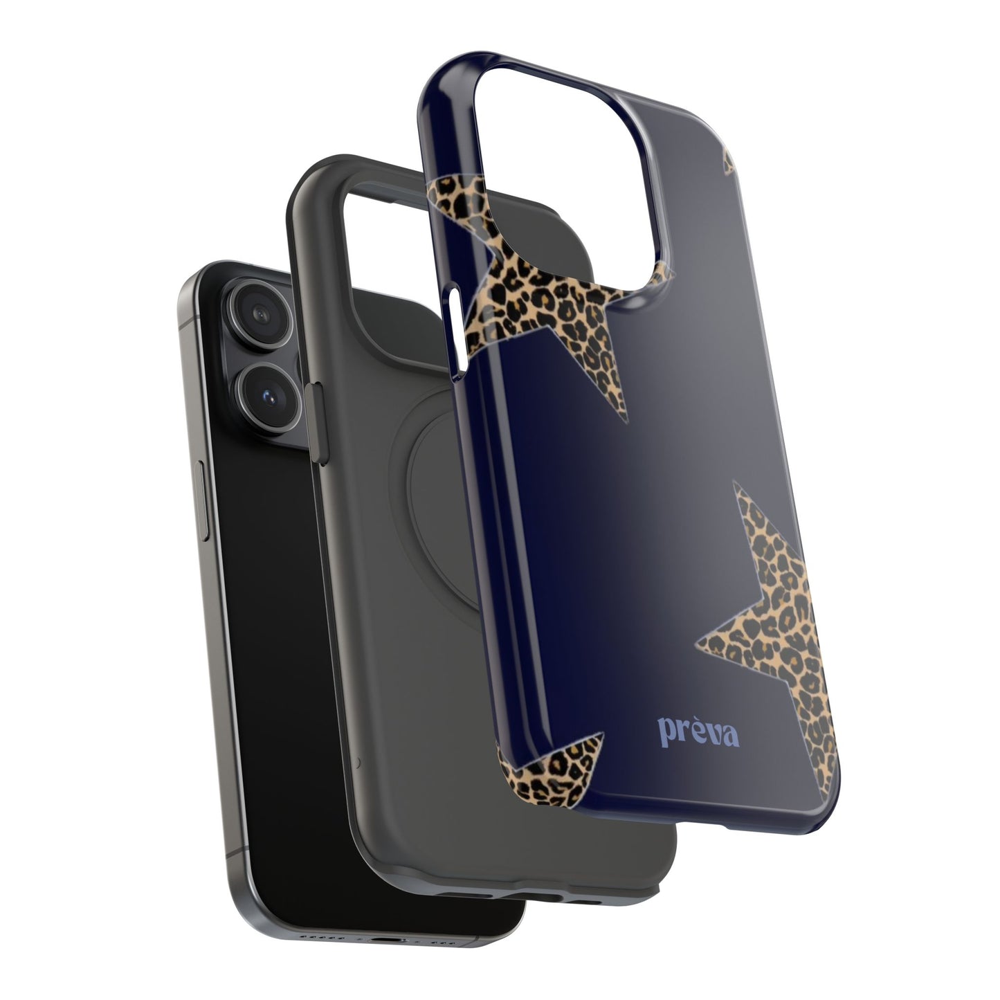 Navy Leopard Star Phone Case