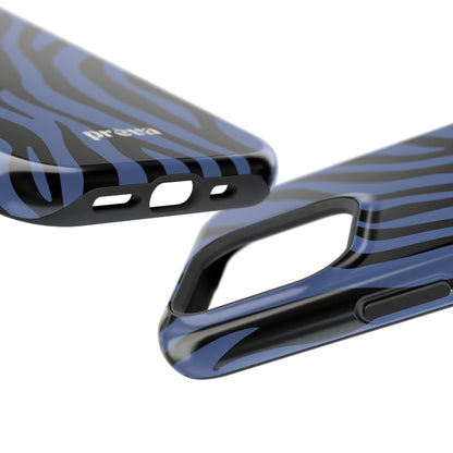 Blue & Black Zebra Stripe Phone Case