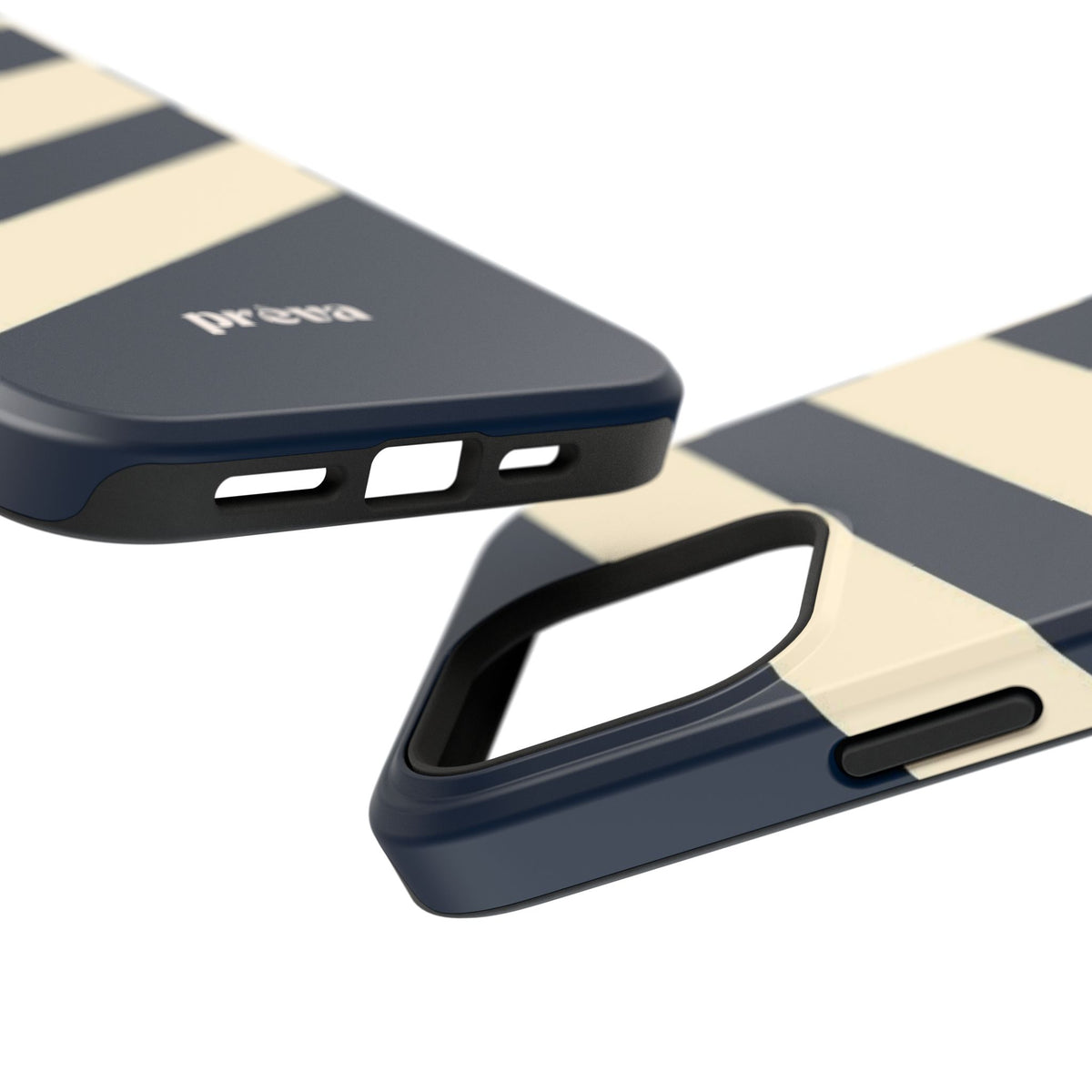 Striped Navy & Cream Phone Case