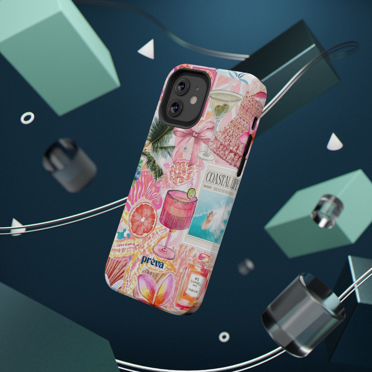 Pink Cocktail Collage Phone Case