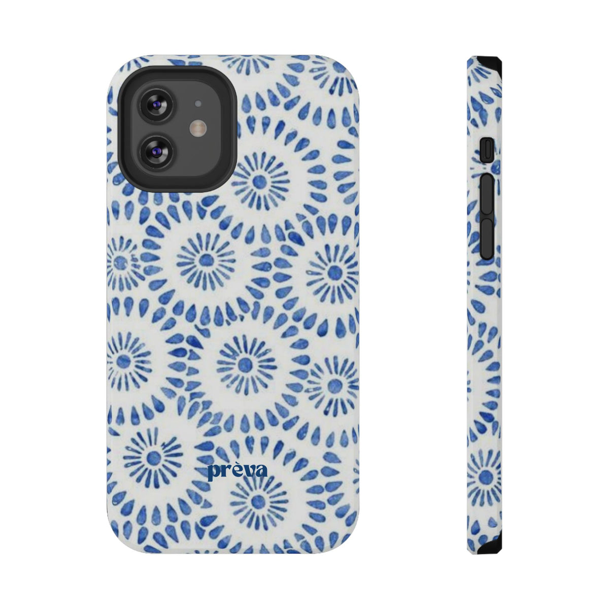 Blue Floral Spiral Phone Case
