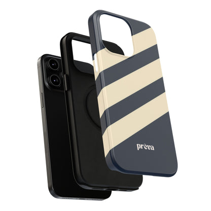 Striped Navy & Cream Phone Case
