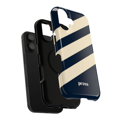 Striped Navy & Cream Phone Case