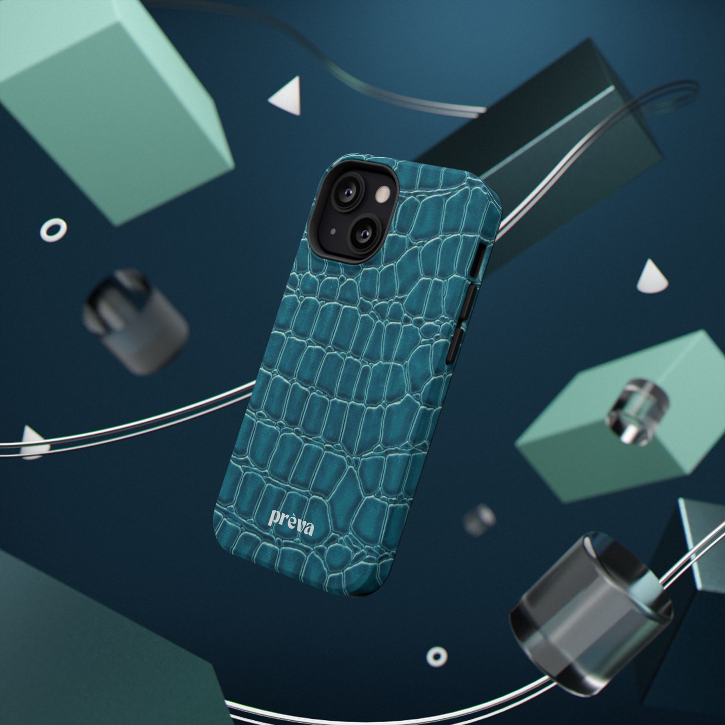Teal Croc Phone Case