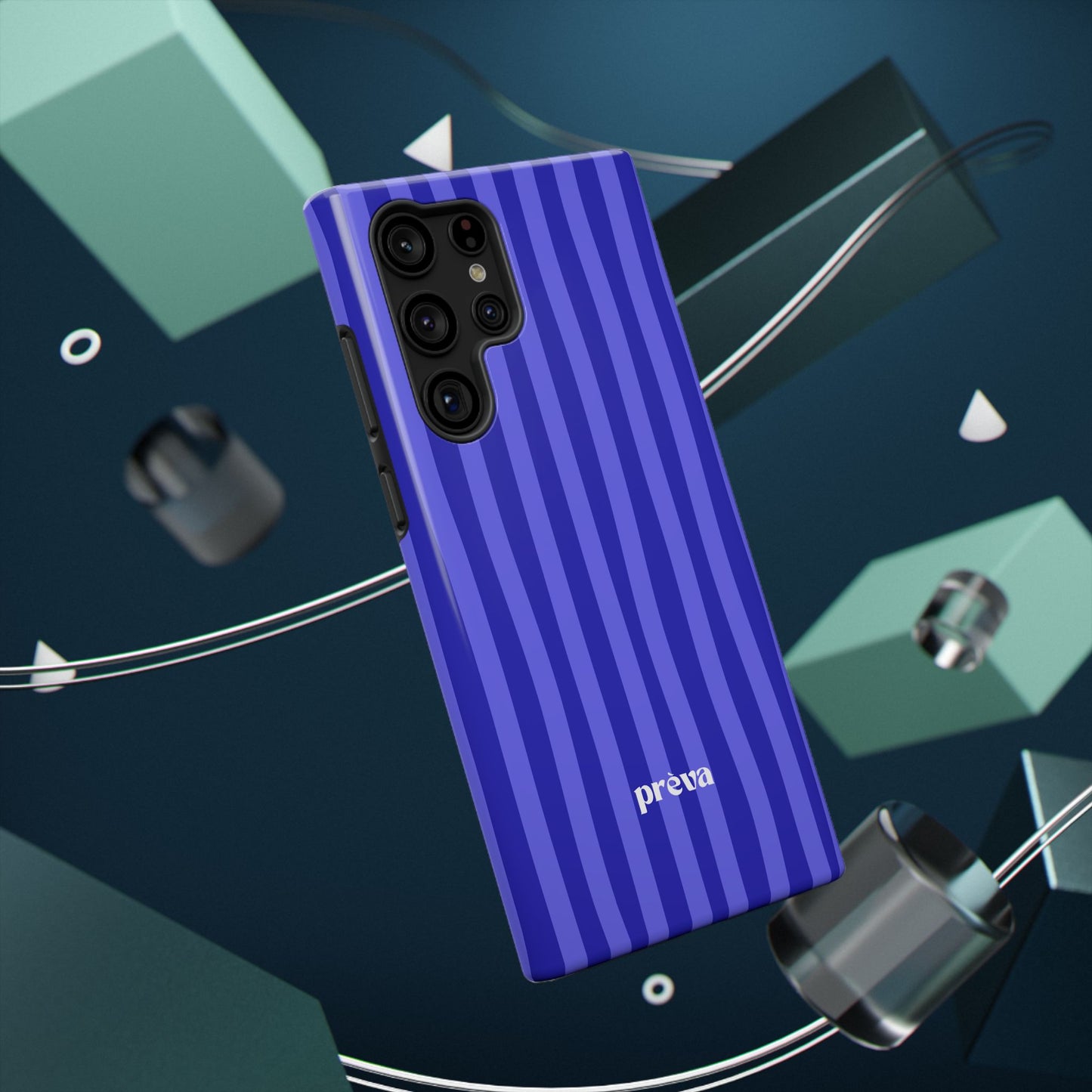 Neon Blue Stripes Phone Case
