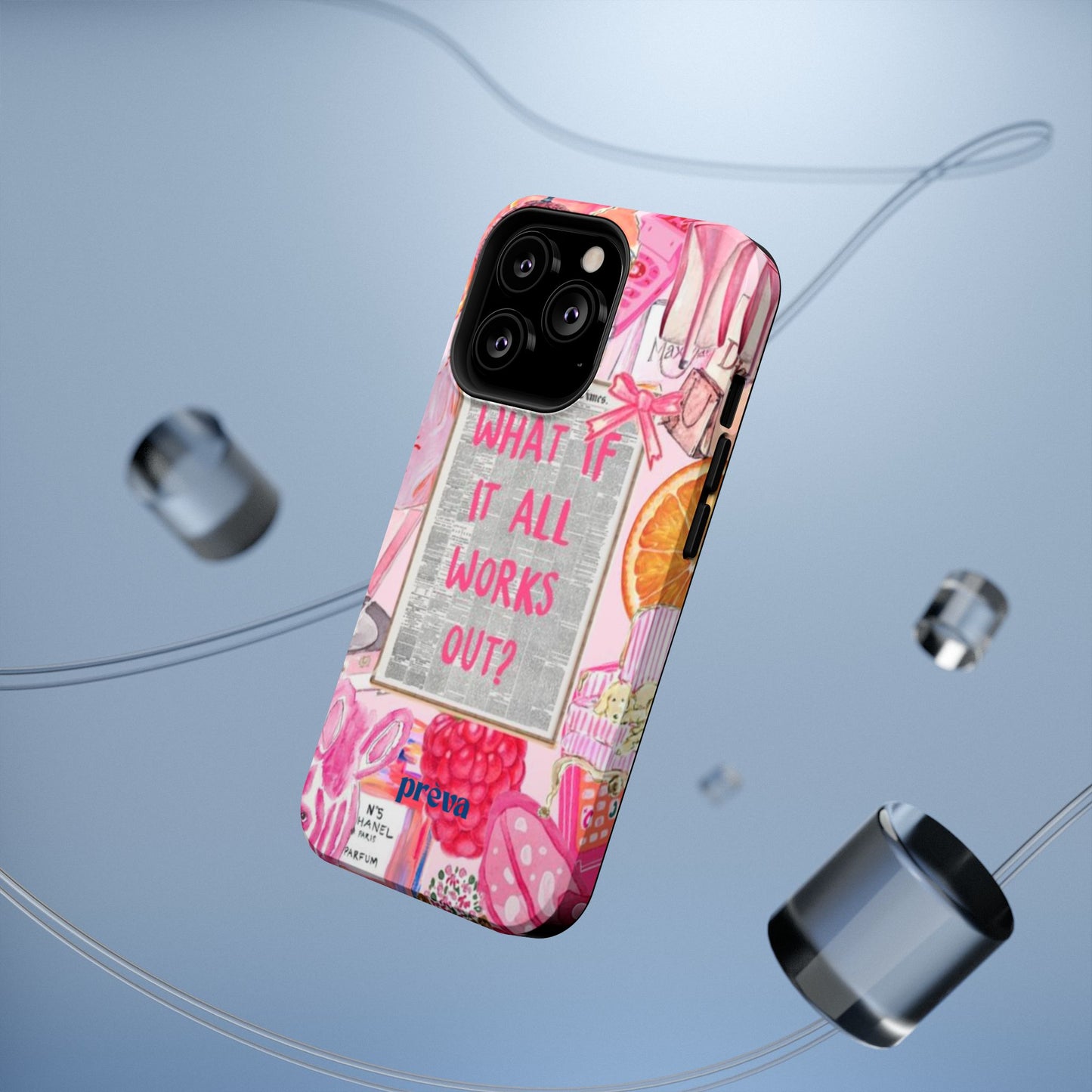 Pink "What If It All Works Out?" Collage Phone Case