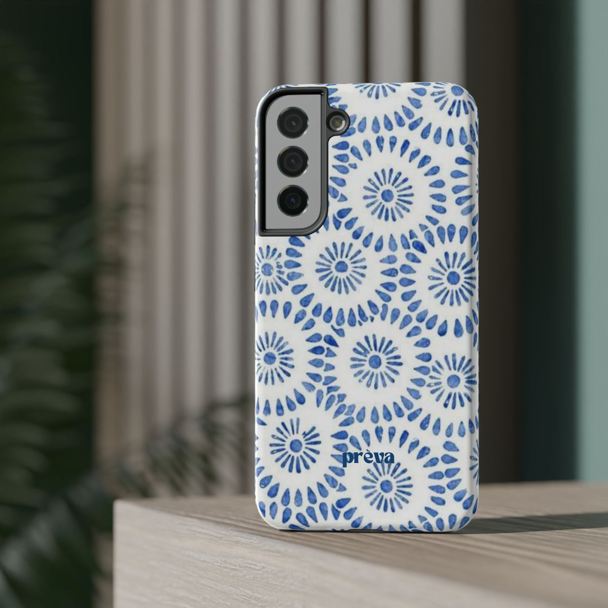 Blue Floral Spiral Phone Case