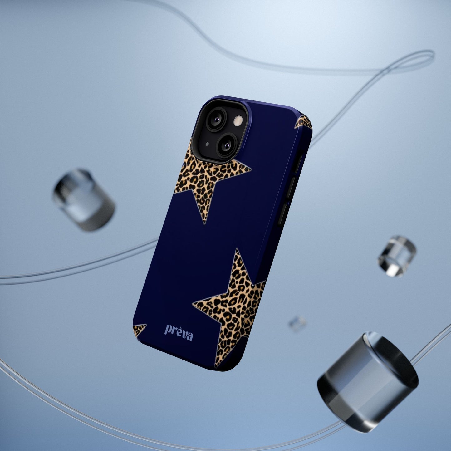 Navy Leopard Star Phone Case