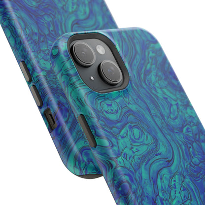 Blue Marble Impact-Resistant Phone Case — Protective Ripple Swirl Design