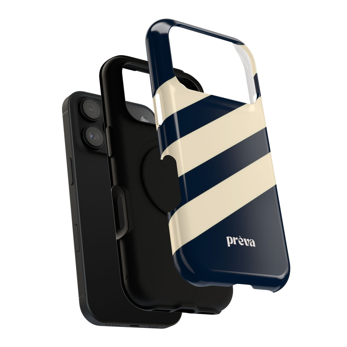 Striped Navy & Cream Phone Case