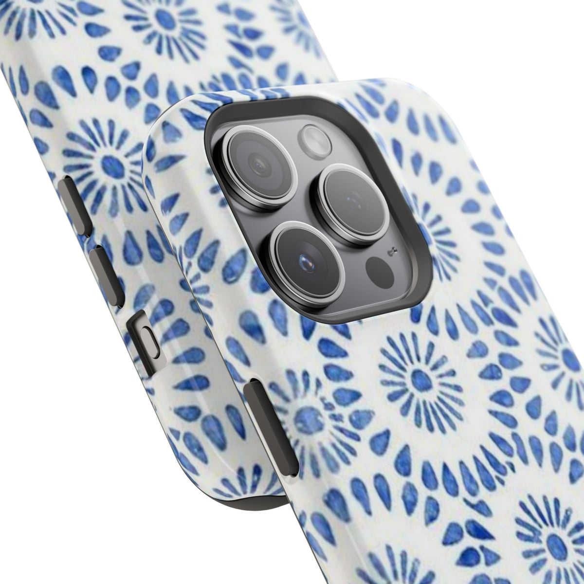 Blue Floral Spiral Phone Case