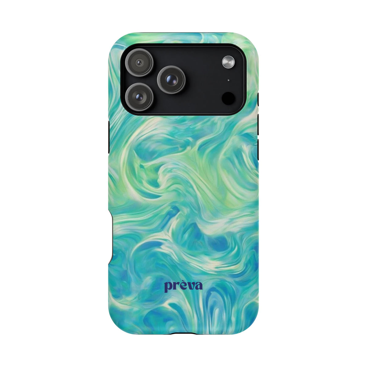 Impact-Resistant Phone Case — Teal Green Marble Swirl