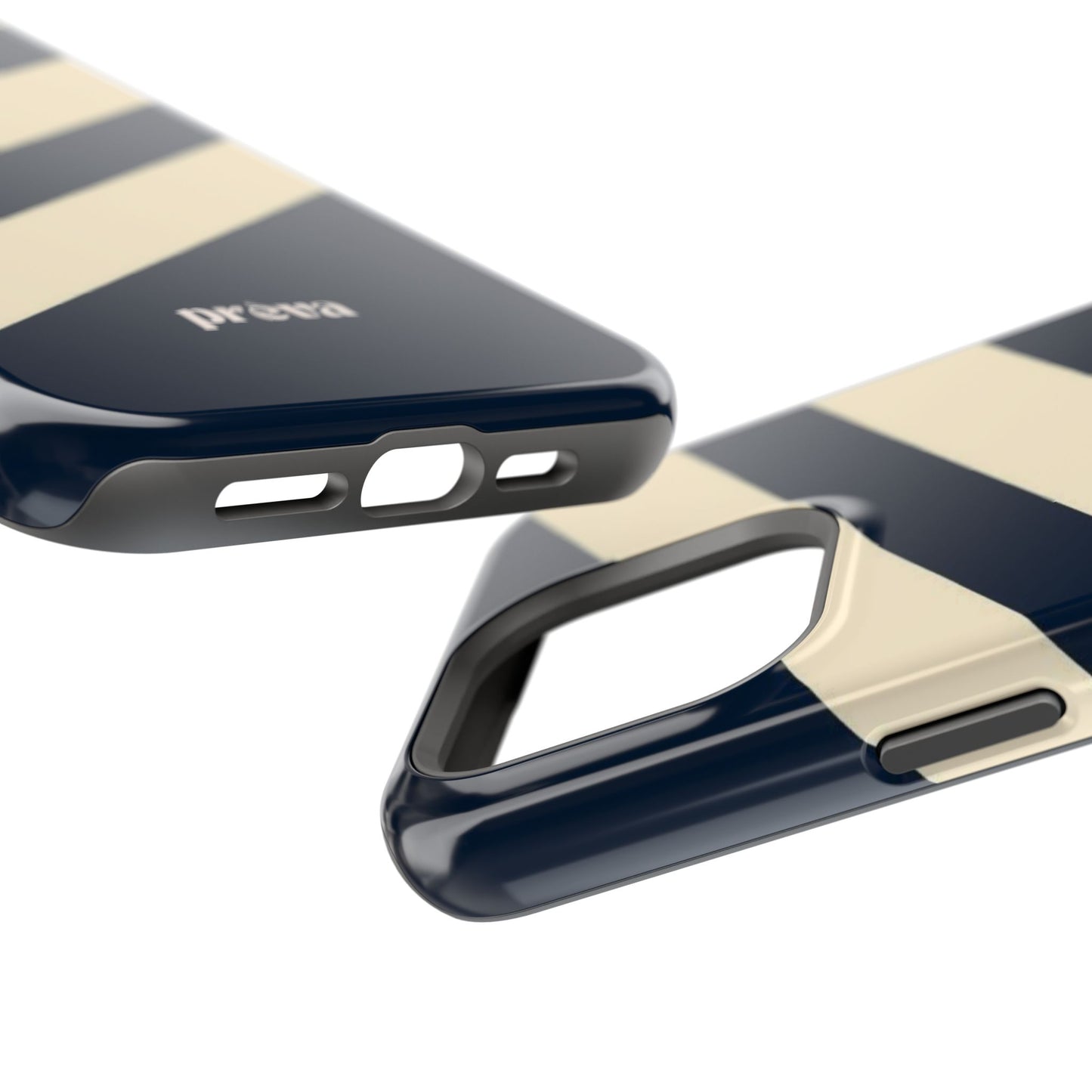 Striped Navy & Cream Phone Case