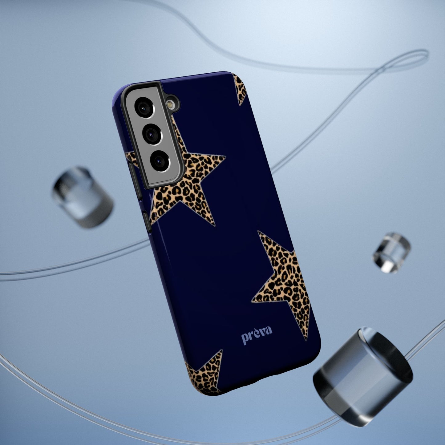 Navy Leopard Star Phone Case