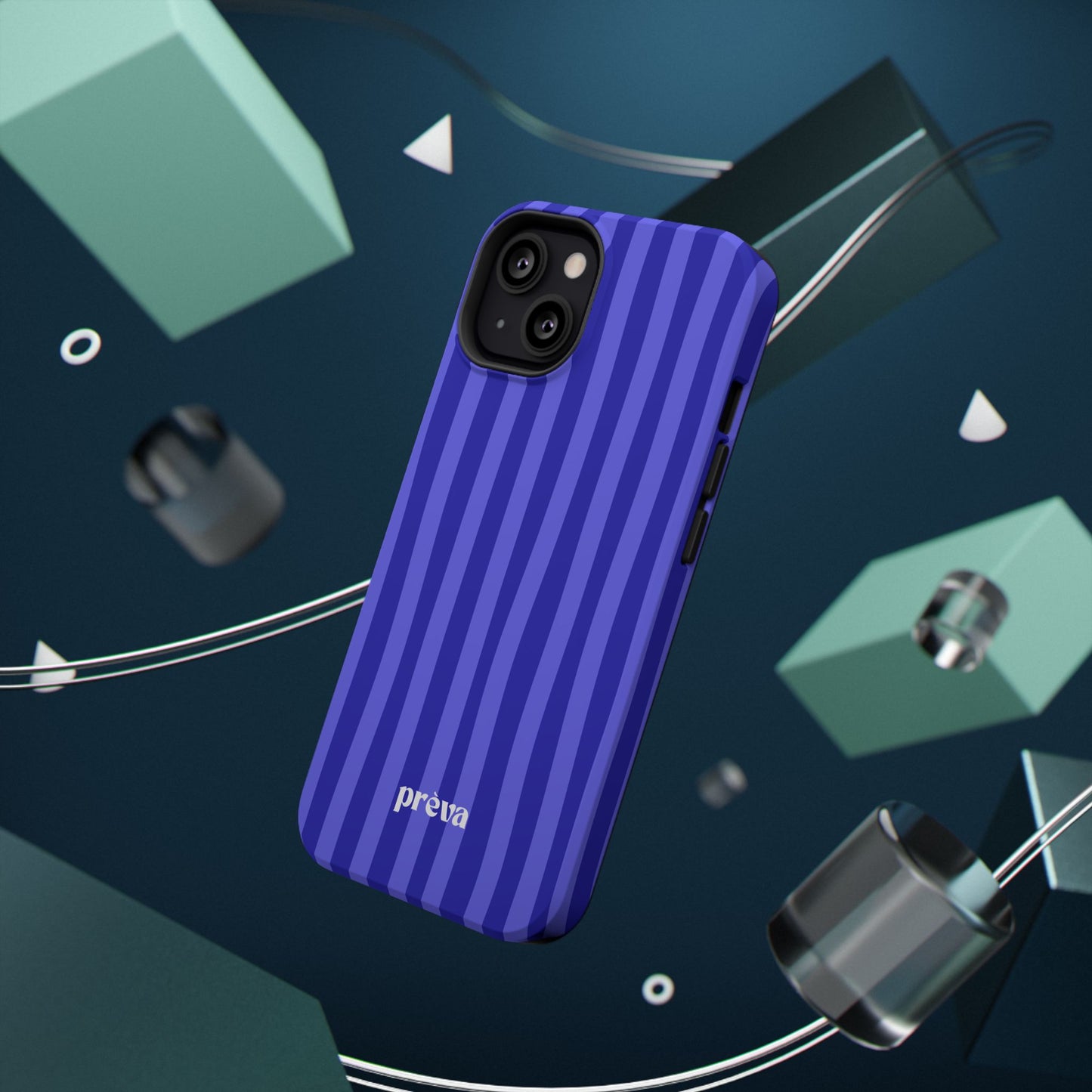 Neon Blue Stripes Phone Case