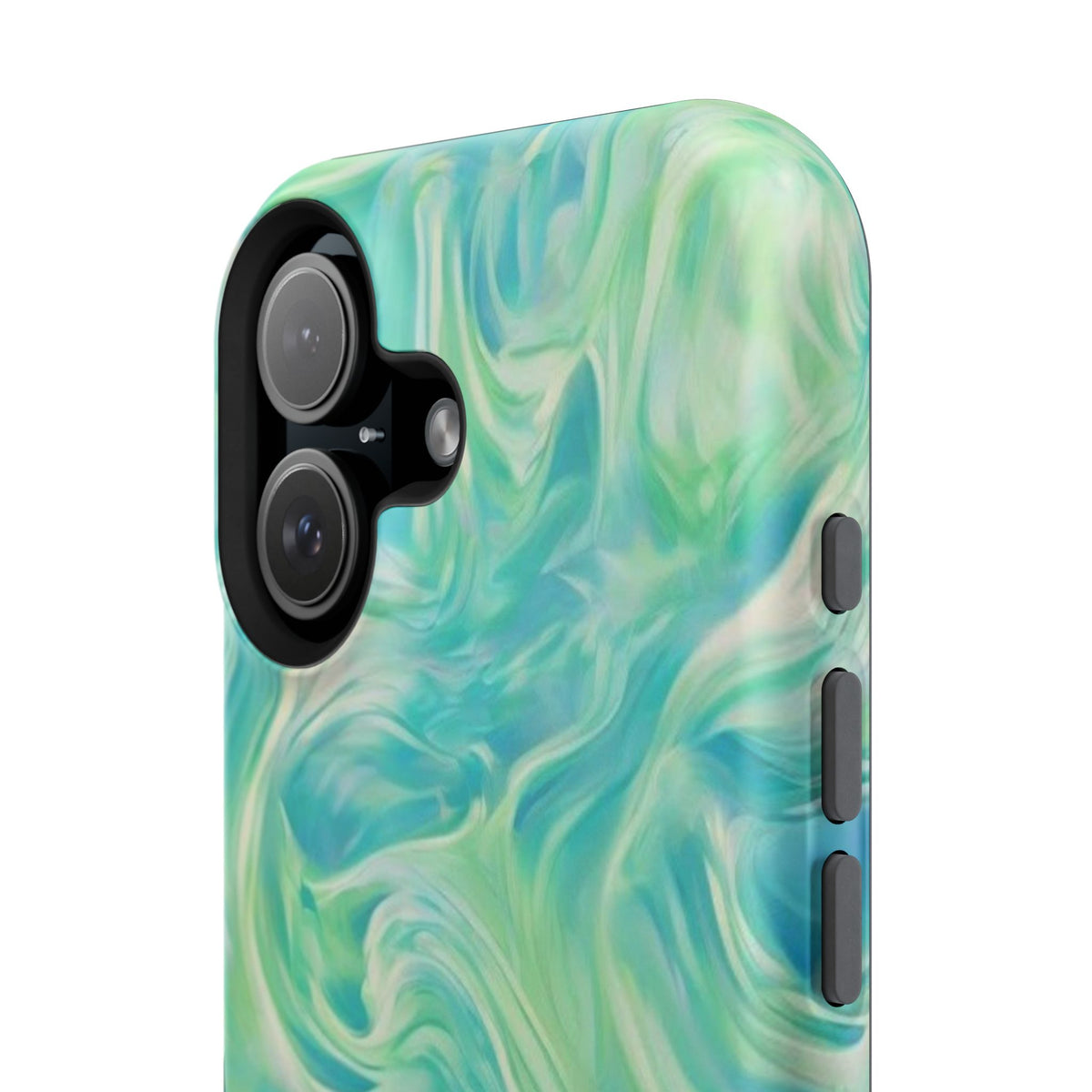 Impact-Resistant Phone Case — Teal Green Marble Swirl