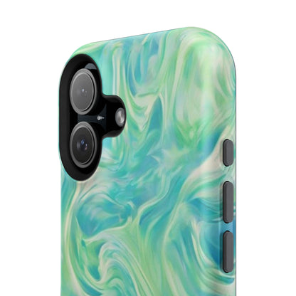Impact-Resistant Phone Case — Teal Green Marble Swirl