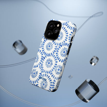 Blue Floral Spiral Phone Case