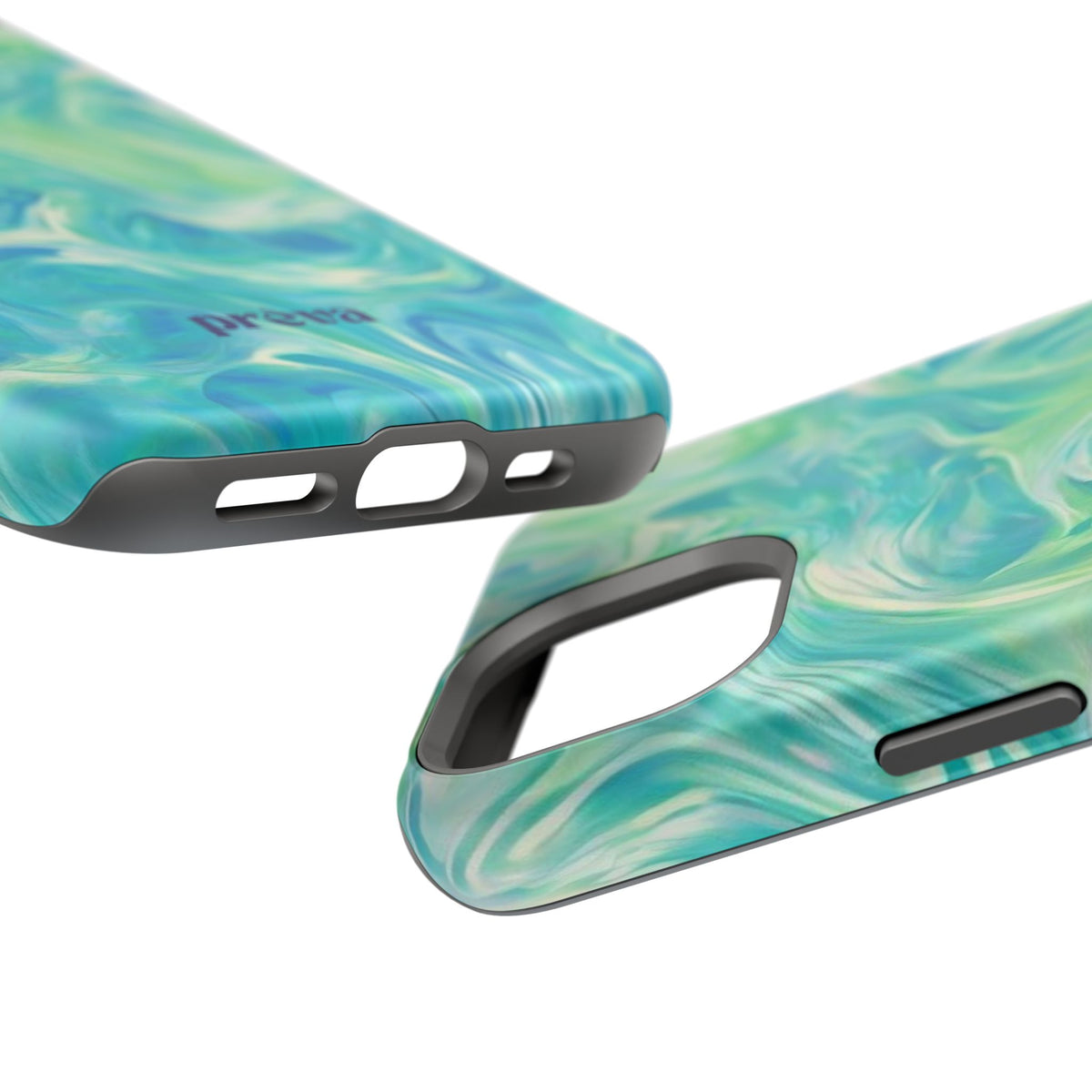 Impact-Resistant Phone Case — Teal Green Marble Swirl