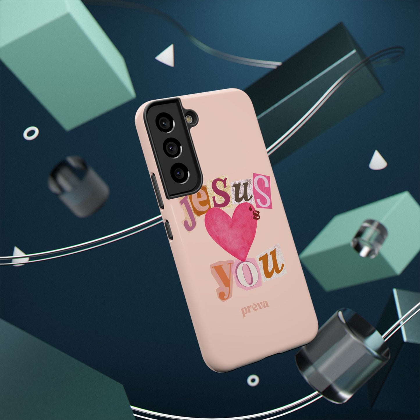 Pink Jesus Loves You Phone Case