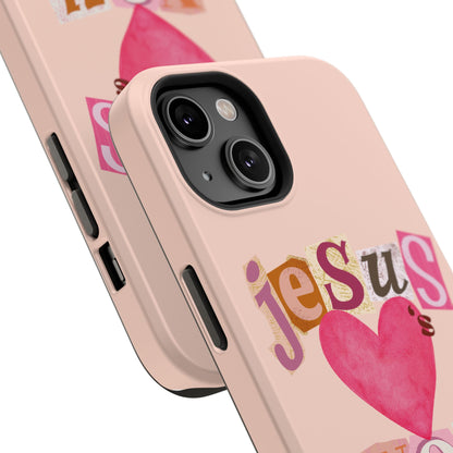 Pink Jesus Loves You Phone Case