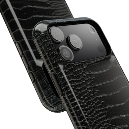 Black Croc Phone Case