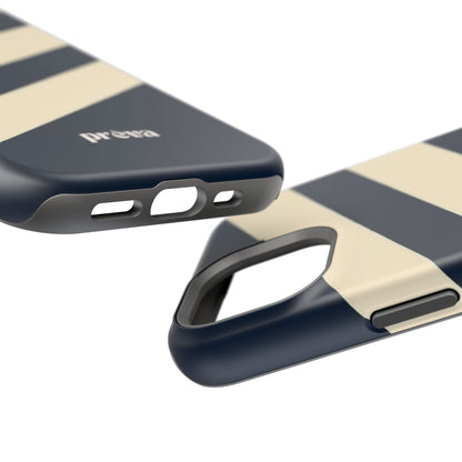 Striped Navy & Cream Phone Case