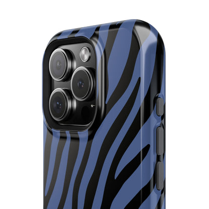 Blue & Black Zebra Stripe Phone Case
